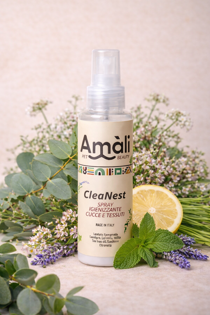 CleaNest 30-100ML– Spray Igienizzante per Cucce e Tessuti