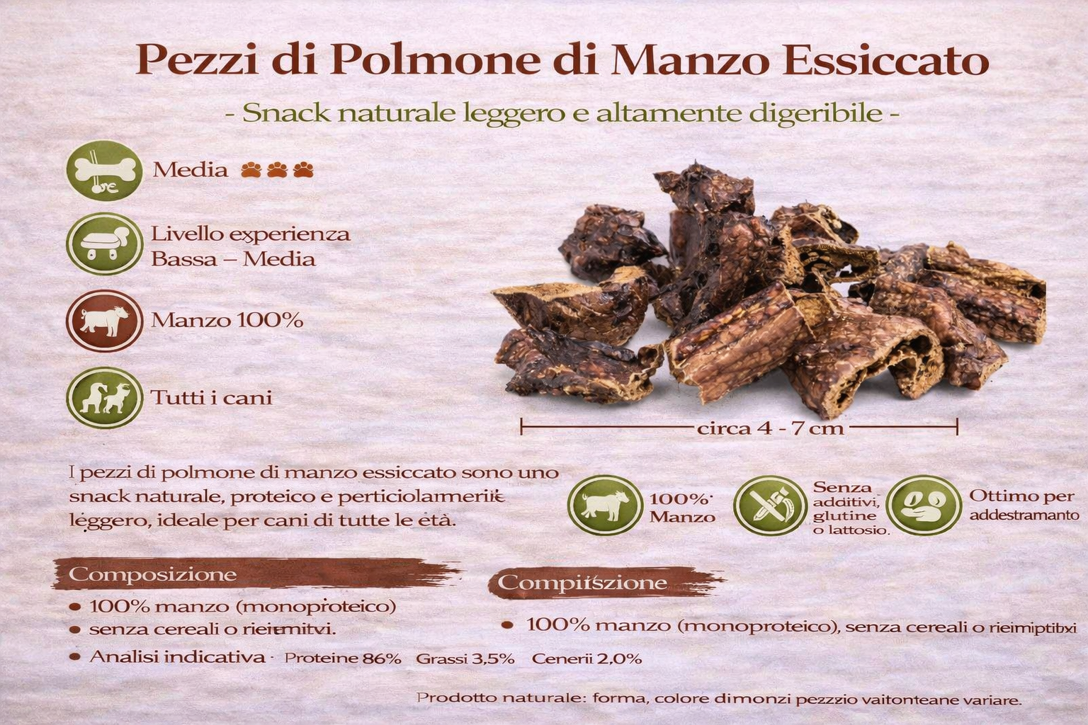 Polmone di Manzo Essiccato 200gr