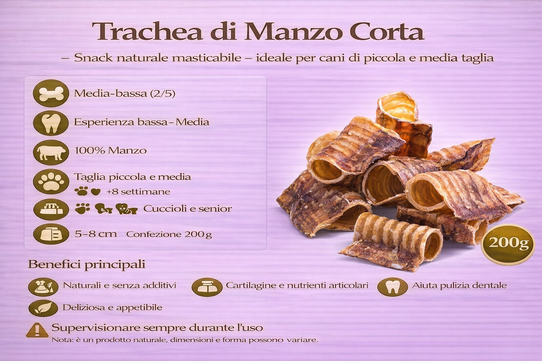 Trachea di Manzo Essiccata Corta  *200GR*
