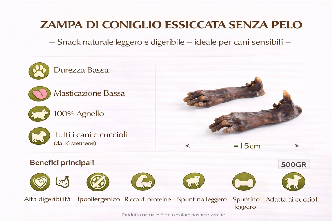 Zampa di Coniglio Essiccata SENZA PELO *200GR*