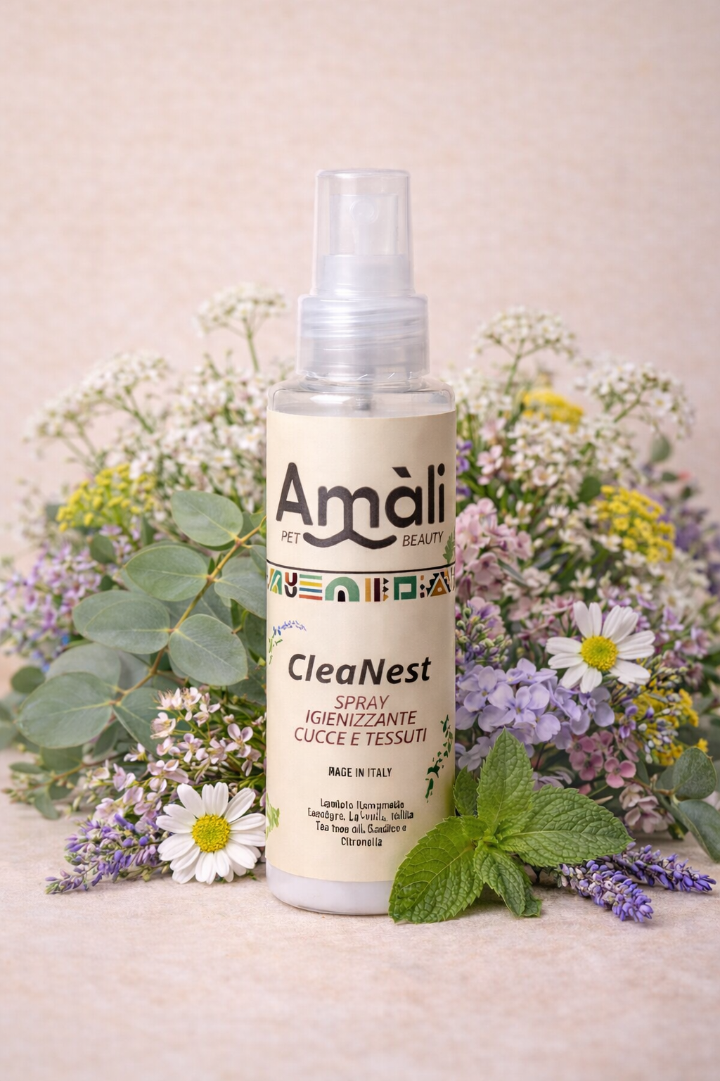 CleaNest – Spray Igienizzante Naturale per Cucce e Tessuti 30–100ml