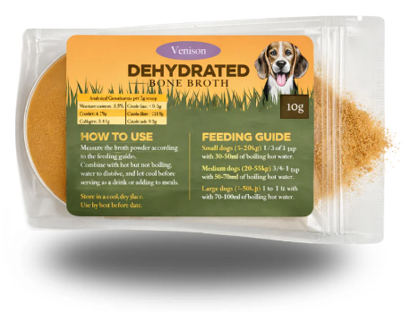 Brodo di Cervo in Polvere per Cani | Collagene Naturale & Topper Premium